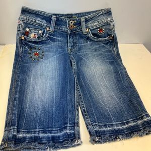 Miss Me- Bermuda Junior Shorts- JP4231P, Color-DK‎ Corona,  Size: 25